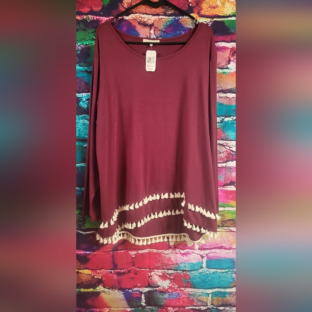 Tunic with tassels at bottom